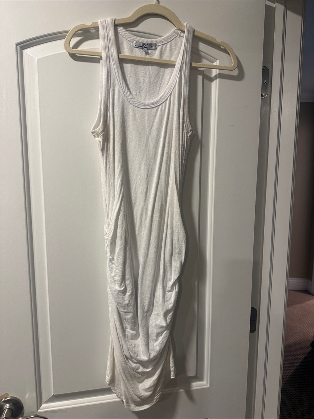 Red Haute White Sleeveless Midi Tank Dress